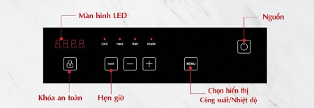 Bếp từ Chefs EH-DIH2000A 9 Bảng điều khiển của Bếp từ Chefs EH-DIH2000A